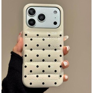 Áo khoác da cao cấp Wave Dot Down Vỏ điện thoại di động Thích hợp cho iPhone17 16 15 14 13 Pro Max Bảo vệ Camera chống sốc Vỏ cứng chống rơi