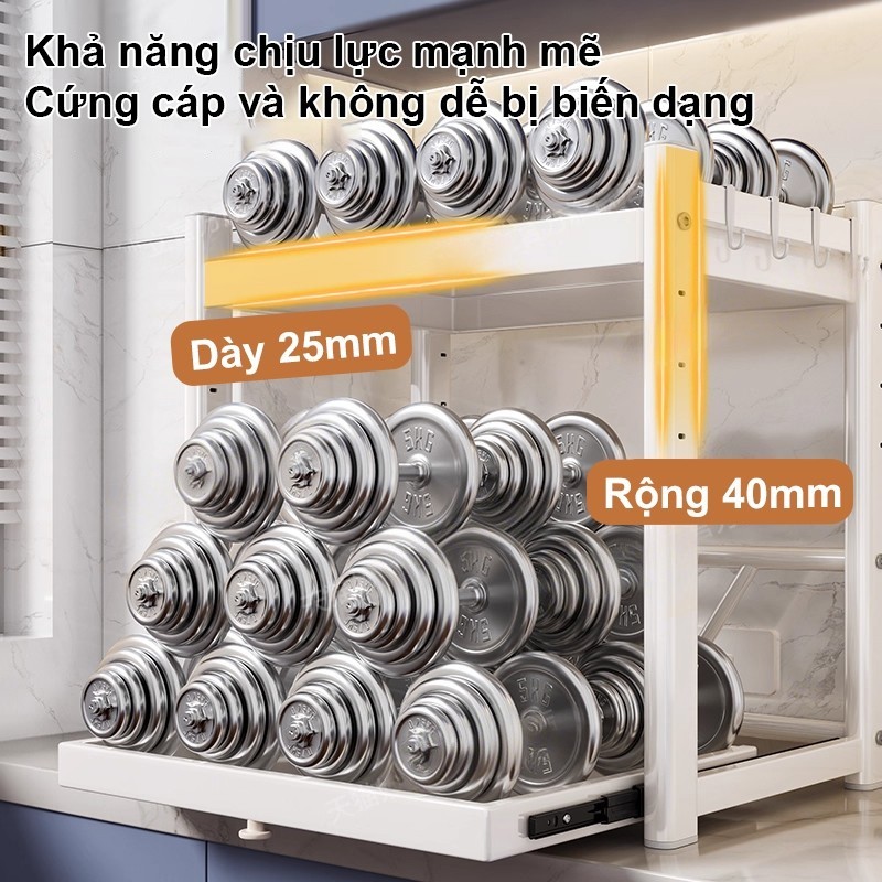 Kệ Lò Vi Sóng có thể điều chỉnh  Kệ để đồ nhà bếp khả năng chịu tải mạnh mẽ kệ đựng đồ đa năng