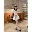 Đầm sơ mi trắng kiểu Pháp mùa hè, dáng eo thon gọn, phong cách ngọt ngào preppy
