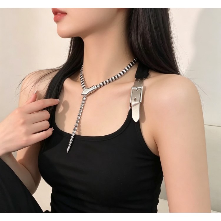 Vòng cổ nữ thời trang dạng rắn, chất liệu titan, đa dụng