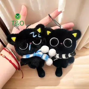 Móc khóa búp bê sang trọng hình mèo hoạt hình nhồi bông mềm mại Túi đi học đáng yêu Quà tặng trang trí mặt dây chuyền [mới]