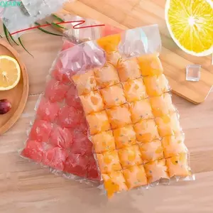QEARY 50 Túi Đá Viên, Trong Suốt Có Phễu Làm Đá Túi, Di Động Tự Đóng Dấu Dùng Một Lần Khuôn Làm Đá Túi Tủ Đông