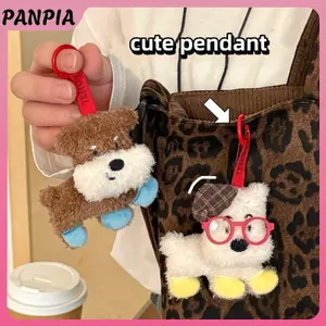 PNPIA- Sáng Tạo Dễ Thương Sang Trọng Chó Con Búp Bê Mặt Dây Chuyền Móc Khóa Mềm Nhồi Bông Đồ Chơi Búp Bê Quyến Rũ Ba Lô Trang Trí Phụ Kiện Quà Tặng