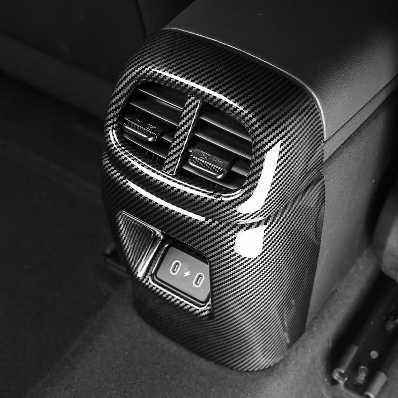Dành Cho Xe Hyundai Elantra CN7 N Line / CN7 Phụ Kiện Xe Hơi Nội Thất Sợi Carbon ABS Ghế Sau AC Lỗ Thông Hơi Khung Cửa Thoát Khí Bao Viền