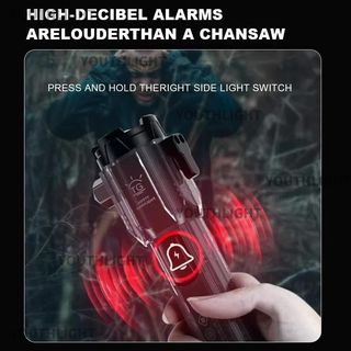 Đèn Pin F35 Siêu Sáng LED - 6 Chế Độ, Còi Cảnh Báo, Dụng Cụ An Toàn & Sạc Điện Thoại, Chống Nước