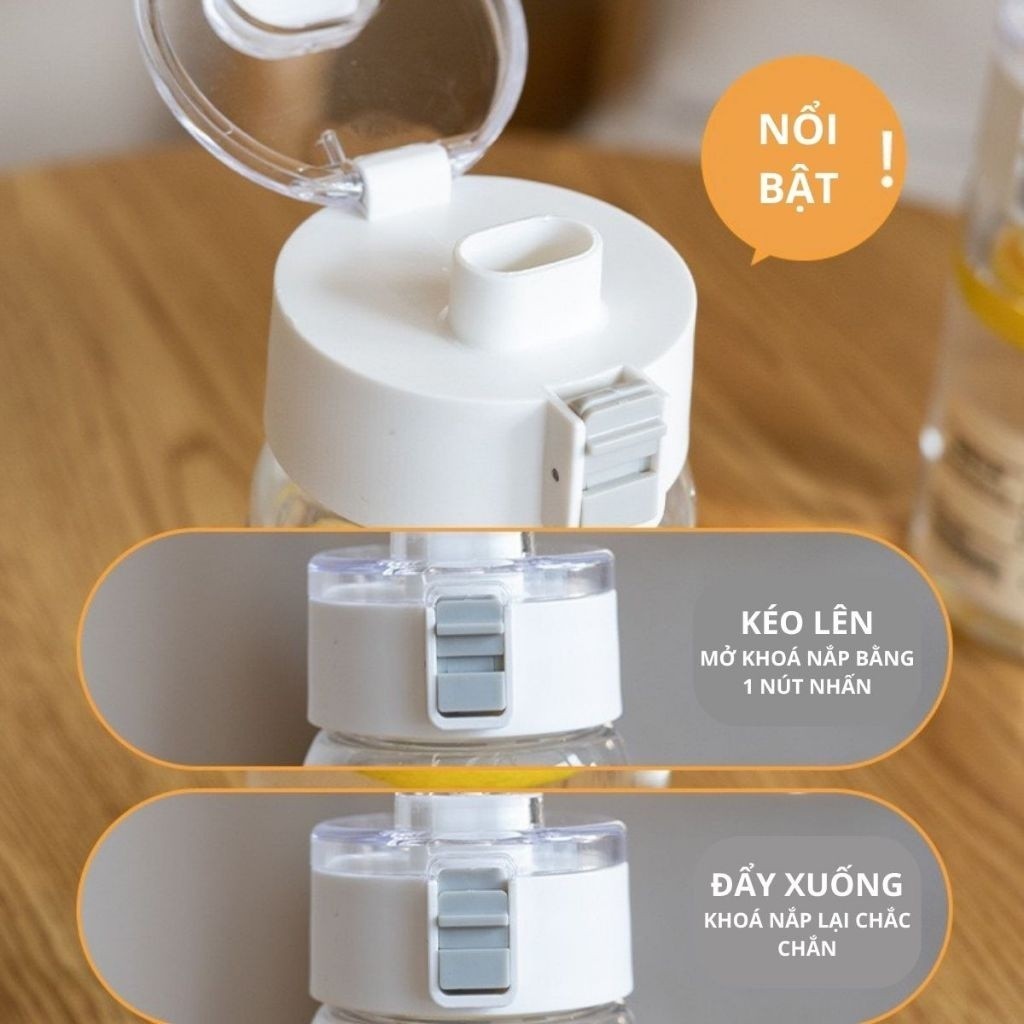 Ly nhựa trong suốt Phong cách Muji dung tích 350ml/550ml/800ml, có bộ lọc trà tiện lợi, dễ dàng mang theo.