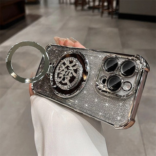 2026 Năm Mới Xoay FA Giá Đỡ Vỏ Điện Thoại Cho Samsung Galaxy S26 S25 Ultra Edge S24 S23 FE S22 Plus Mạ Điện Bling Long Lanh Nóng Thời Trang Thiết Kế Mới Vỏ Chống Sốc