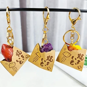 Yoo Ngẫu Nhiên Các Loại Thiết Kế Thực Tế Rang Khoai Tây Ngọt Móc Khóa Charm Móc Khóa Tổ Chức Mặt Dây Chuyền Lý Tưởng Hoặc Trang Trí