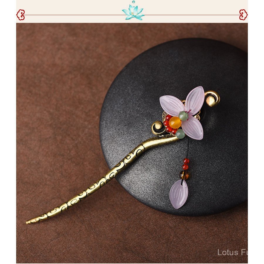 Mũ đội đầu handmade phong cách dân tộc đơn giản với thiết kế tua rua và kẹp tóc ngọt ngào