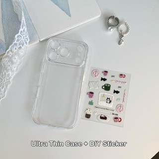 [JLK] Creative Diy Sticker Vỏ điện thoại trong suốt cho iPhone 17 Air 16 15 Plus 14 Pro Max 13 12 11 Clear Slim PC Vỏ chống sốc
