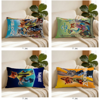 Zootopia 2 Nick và Judy Vỏ gối hình chữ nhật in một mặt, Sofa và Đệm ô tô, Quà tặng cho bạn bè và gia đình (Không bao gồm lõi)