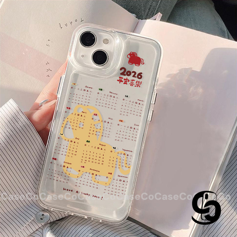 Cho Vivo Y21 Y19s Y91C Y36 Y04 Y29 Y20 Y17S Y03 Y22 Y29 Y16 Y91 Y27 Y17 Y28 Y21D Y31 Ốp điện thoại lịch năm Ngựa 2026