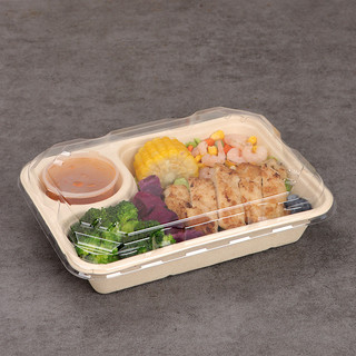Hộp cơm trưa bột giấy dùng một lần phân hủy, hộp salad/đựng thực phẩm hình chữ nhật, thân thiện môi trường, mang đi JBMK