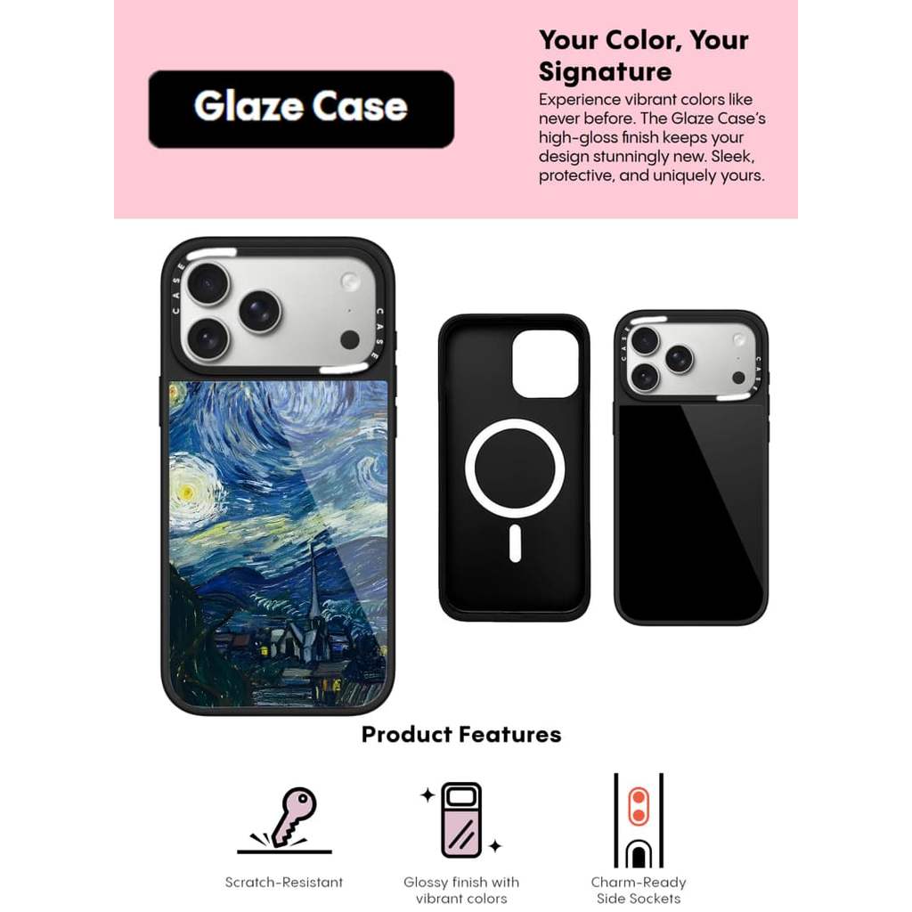 CASECASE X Tranh Sơn Dầu Đồng quê Vỏ Kính Hút Từ Tính Chống Trầy Xước Cho IPhone 17 Air 16 15 14 Pro Max Plus Ốp Lưng Cứng Có Hộp Khắc logo