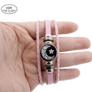 KBM 2 Chiếc Dạ Quang Cặp Đôi Vòng Tay Mặt Trăng Mặt Trời Có Thể Điều Chỉnh Vòng Tay Tình Bạn Thời Trang Lãng Mạn Trang Sức Quà Tặng Sinh Nhật FSSG