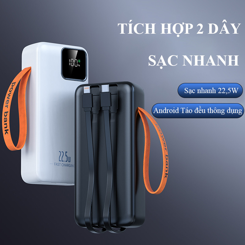 Sạc Dự Phòng 50000mAh Sạc Nhanh 22.5W Có Đèn Led Màn Hình Led Tương Thích Nhiều Dòng Thiết Bị