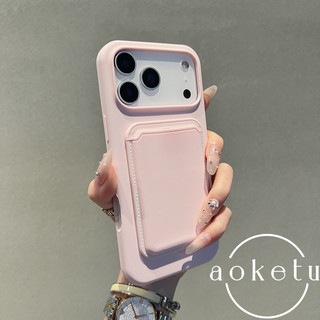 Hộp đựng thẻ từ chất lỏng tích hợp vỏ điện thoại Apple 17 Promax, nút máy ảnh 16 / 15 / 14 / 13 / 12, silicon mềm màu trơn đơn giản bao gồm tất cả vỏ chống rơi