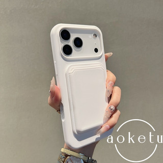 Hộp đựng thẻ từ chất lỏng tích hợp vỏ điện thoại Apple 17 Promax, nút máy ảnh 16 / 15 / 14 / 13 / 12, silicon mềm màu trơn đơn giản bao gồm tất cả vỏ chống rơi