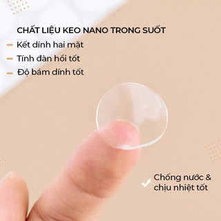 Băng keo chấm tròn​ chắc chắn​ với khả năng kết dính siêu dính​ từ 2 mặt, sau khi dán và gỡ hoàn toàn không để lại vết