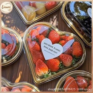 [Linwei] 10 Khay Phục Vụ Hình Trái Tim Có Nắp Trong Suốt PET Ăn Nhẹ Trái Cây Sushi Phô Mai Salad Món Tráng Miệng Hộp Đóng Gói