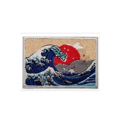 Patch_velcro mặt trời mọc dán quần áo_ba lô túi xách _retro