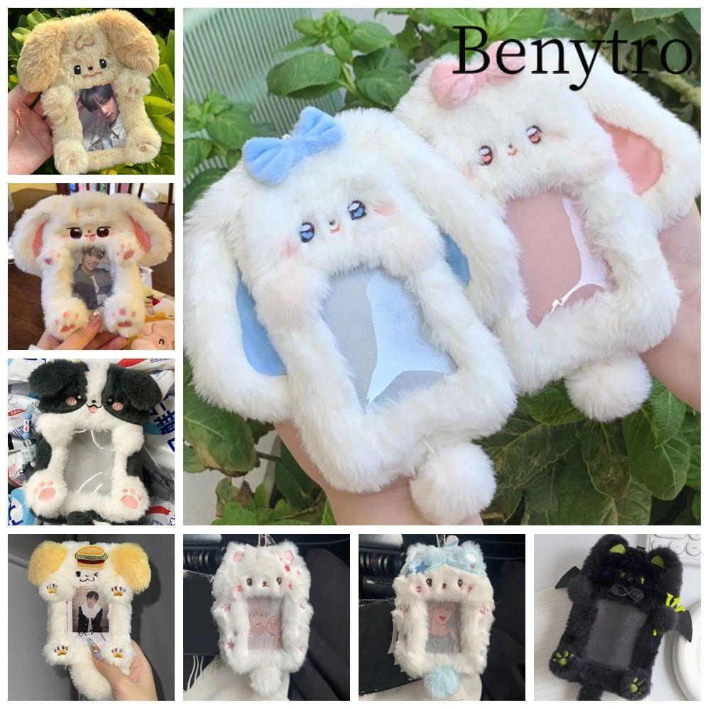BENUTRO Photocard, Thỏ Tai Lớn / Thỏ Collie Border / Chó / Mèo Hộp Đựng Thẻ Ảnh, Phim Hoạt Hình Sang Trọng Thẻ Đa Năng Tay Áo Văn Phòng Trường Học