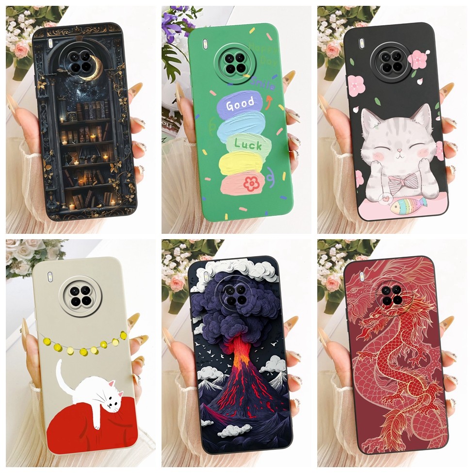 Ốp lưng Huawei Y9a FRL-L22 Silicone Hoa thời trang sang trọng Kawaii Vỏ sơn dễ thương FRL-L23 FRL-22 FRL-23