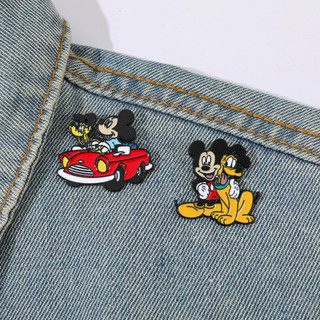 2 Chiếc Hoạt Hình Dễ Thương Goofy & Mickey Kim Loại Men Chân Anime Đáng Yêu Hợp Kim Thổ Cẩm Ba Lô Phụ Kiện