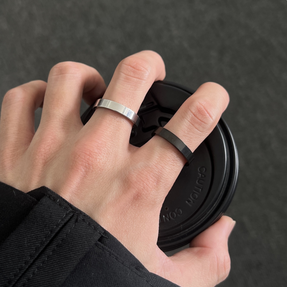 Titanium Steel Couple Rings by FLOWERPEAR
