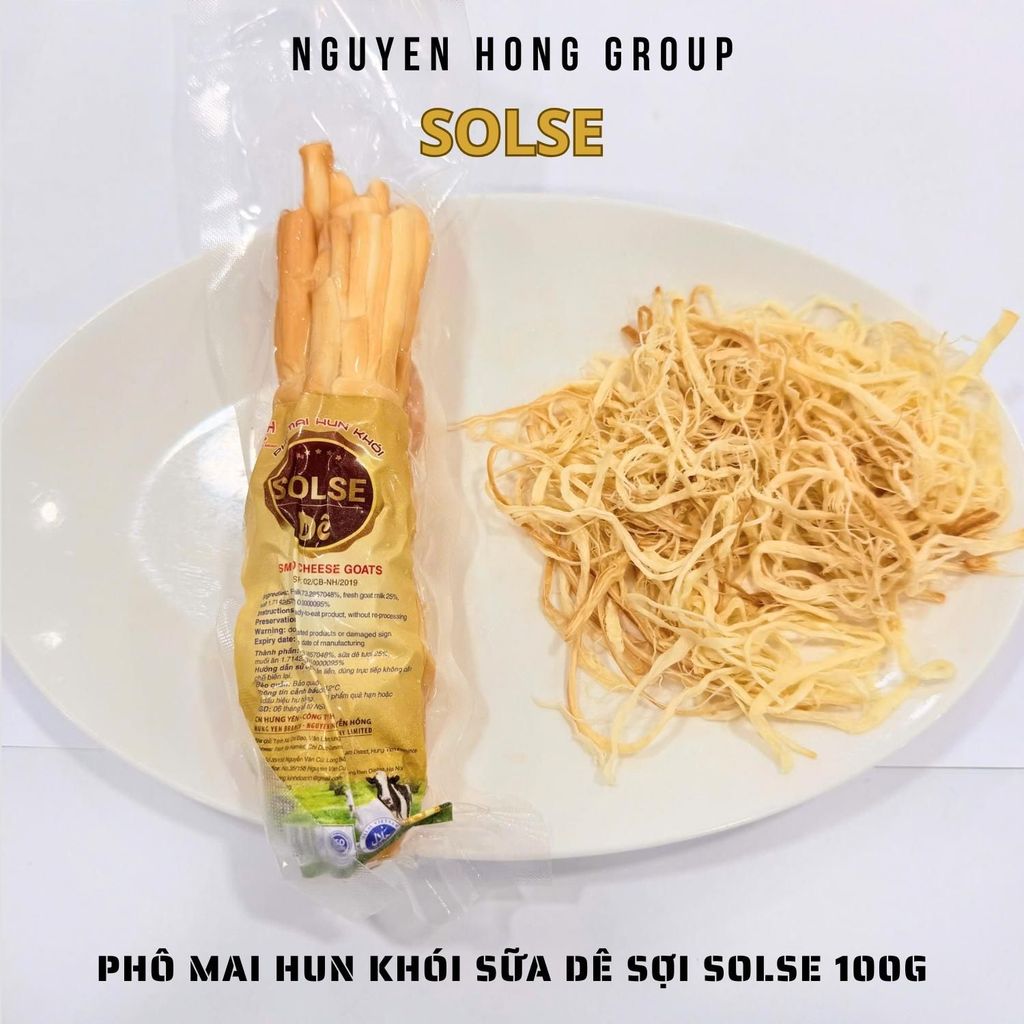 Phô mai hun khói mặn sữa dê sợi SOLSE 100g phomai ăn vặt xé sợi cheeze