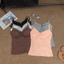 IAPPORTUNIA Ren Viền Vest, Áo Cổ Chữ V Phía Trước Nút Ngắn, Thời Trang Có Miếng Lót Ngực Slim Fit Không Tay Top Nữ