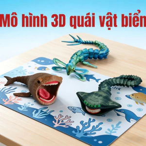 Mô hình 3D quái vật biển – Khớp động linh hoạt, chất liệu PVC an toàn, đồ chơi sưu tầm, quà tặng cho trẻ em