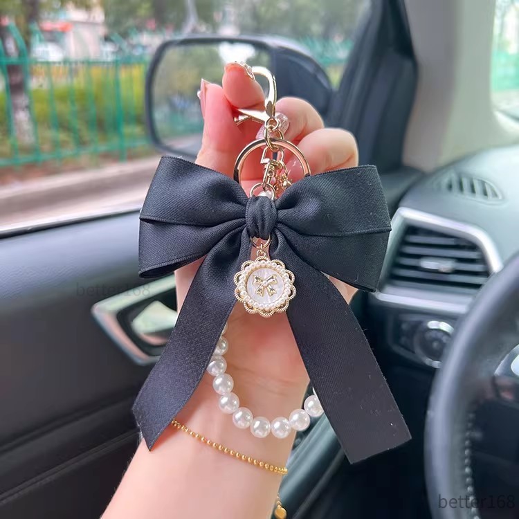 Túi Chìa Khóa Mặt Dây Chuyền Phụ Kiện Giả Ngọc Trai Nơ Móc Khóa Dễ Thương Đính Hạt Vòng Tay Cho Ví Túi Ba Lô Xe Charm