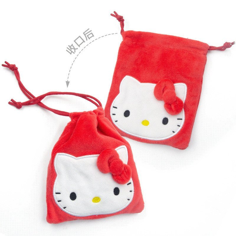 [Aria-G1] Chính Hãng Sanrio kitty Melody Chăn Gấu Bột Lúa Mì Kuromi Dây Rút Túi Thay Đổi