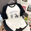 Trẻ Em Raglan Tay Áo Hoạt Hình In Hình Thường Ngày Rời Top Thoáng Khí Mặc Đi Học Hàng Ngày