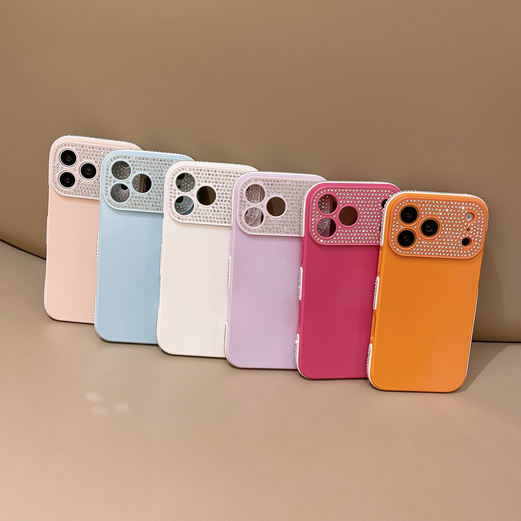 Ốp Điện Thoại Cửa Sổ Lớn Full Kim Cương Cho IPhone 17 Pro Max 17 16 15 14 13 12 ốp lưng iphone
