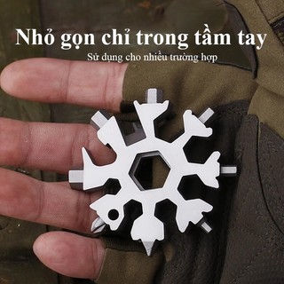 Cờ lê vạn năng 18 trong 1 nhỏ gọn tiện mang theo Cờ lê hình bông tuyết،Mở ốc, bu lông
