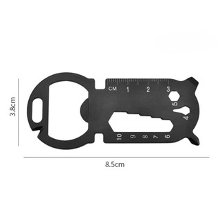 Tiện ích ngoài trời FANGHUI, Thẻ dụng cụ EDC đa chức năng màu đen, Cờ lê bằng thép không gỉ màu bạc di động EDC