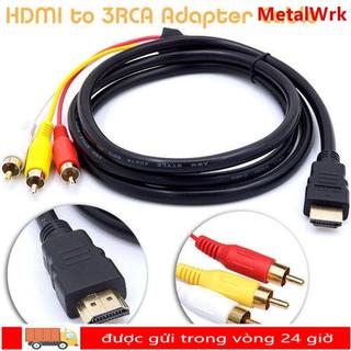 METALWRK HDMI Nam Đến 3 RCA, Đầu Nối 5 Chân Video Âm Thanh Cáp AV, Điện Tử Tiêu Dùng 1080P Home Kết Nối Adapter Cho TV HDTV DVD Điện Tử Tiêu Dùng