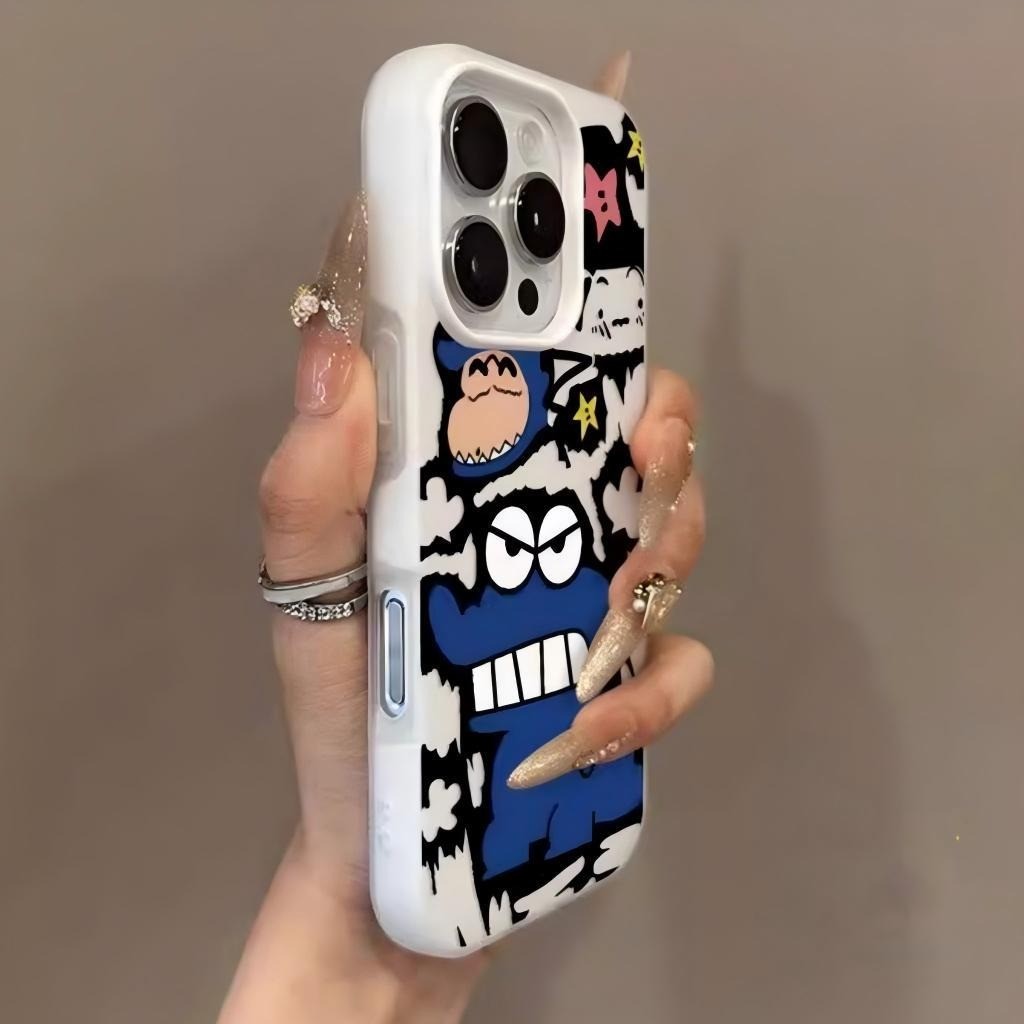 Ốp lưng Iphone Cảm giác da, chống rơi, Crayon Shin-chan quái vật rồng cho iPhone 16  15 11 12 13 14 pro max 7 plus xr xs