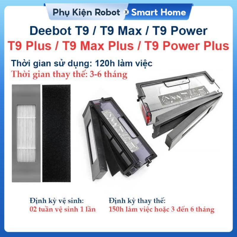 Phụ Kiện Thay Thế Robot Deebot T9, T9 Plus, T9 Max, T9 Max Plus, T9 Power, T9 Power Plus
