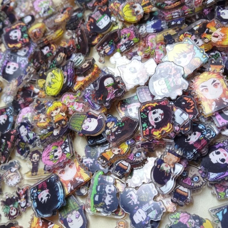 Demon Slayer Mini Acrylic Flatbacks - 2cm & 4cm Anime Nhân Vật Trang Trí Vỏ Điện Thoại, DIY Slime Shaker Charms, Đồ Dùng Thủ Công Bằng Nhựa