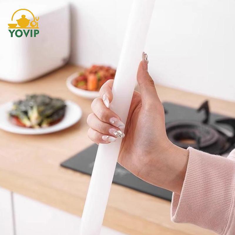 YOVIP Trắng PP Cán Pin Hộ Gia Đình Thực Phẩm Bánh Bao Pizza Bánh Ngọt Dụng Cụ Dài Bột Lăn Nhào Sti Nướng Bánh Tiếp Liệu VN