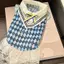 【Ready Stock】 Pet Summer Wear Clothes College Style Rhombus Bow Tie Lace Traction Vest Dog Summer Dress Summer New 9oMt