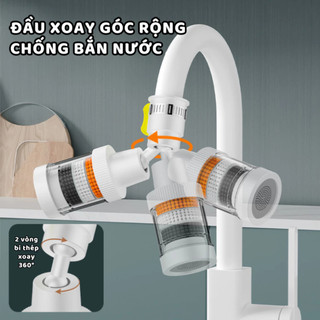 Đầu Lọc Nước Thông Minh Xoay 360 Độ Tăng Áp Thiết Kế 3 Lớp Lọc Sạch Tạp Chất, Cân Bằng Độ PH