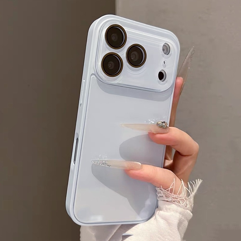 Ốp Điện Thoại Silicon Lỏng Sdge Thủy Tinh Pha Lê Màu Bạc Cho iPhone 17 Pro Max 17 Air 16 Plus 15 14 13 Vỏ Bảo Vệ Chống Sốc