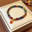 Vòng tay Tourmaline cầu vồng để thi thành côngGood Luck Charm dành cho sinh viên Cặp đôi & Những người bạn thân nhất
