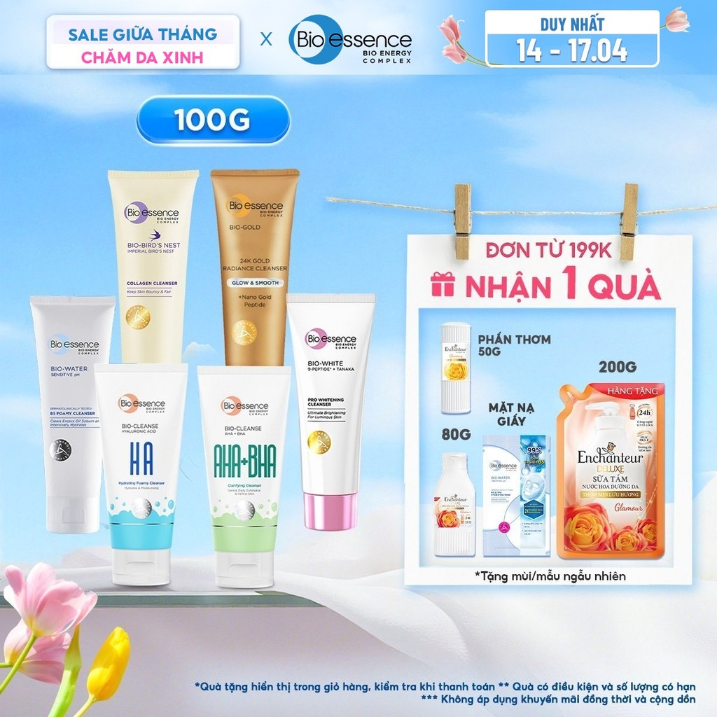 Sữa rửa mặt AHA & BHA cho da dầu mụn Bioessence 100g - Hình ảnh thực tế