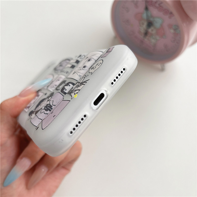 IPhone 17 Pro Max Tai thỏ họa tiết nhân vật hoạt hình Vỏ điện thoại chất liệu TPU