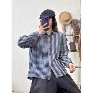 Áo sơ mi nữ cotton sọc kẻ dáng rộng phù hợp thời trang